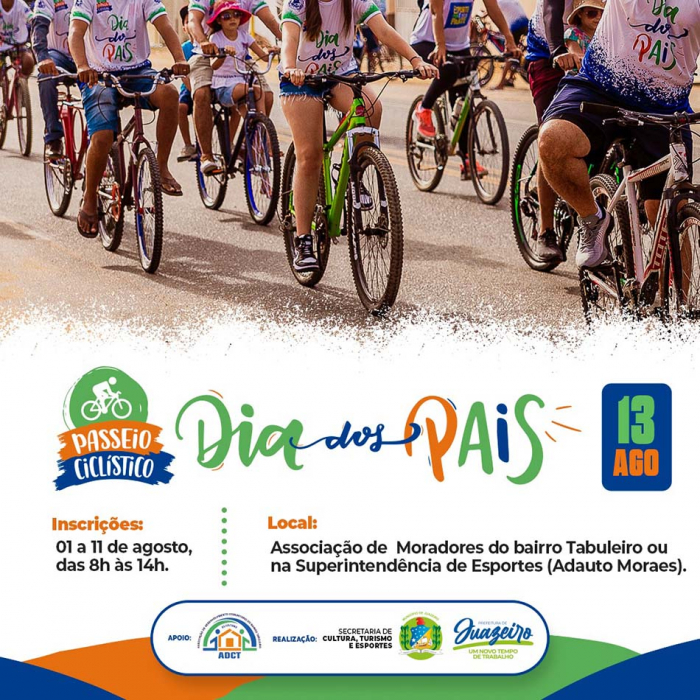 Começa hoje as inscrições para Passeio Ciclístico em comemoração ao Dia dos Pais