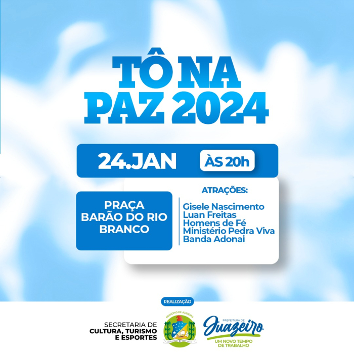 Prefeitura de Juazeiro realiza a 6ª edição do ‘Tô na Paz’ nessa quarta-feira (24)